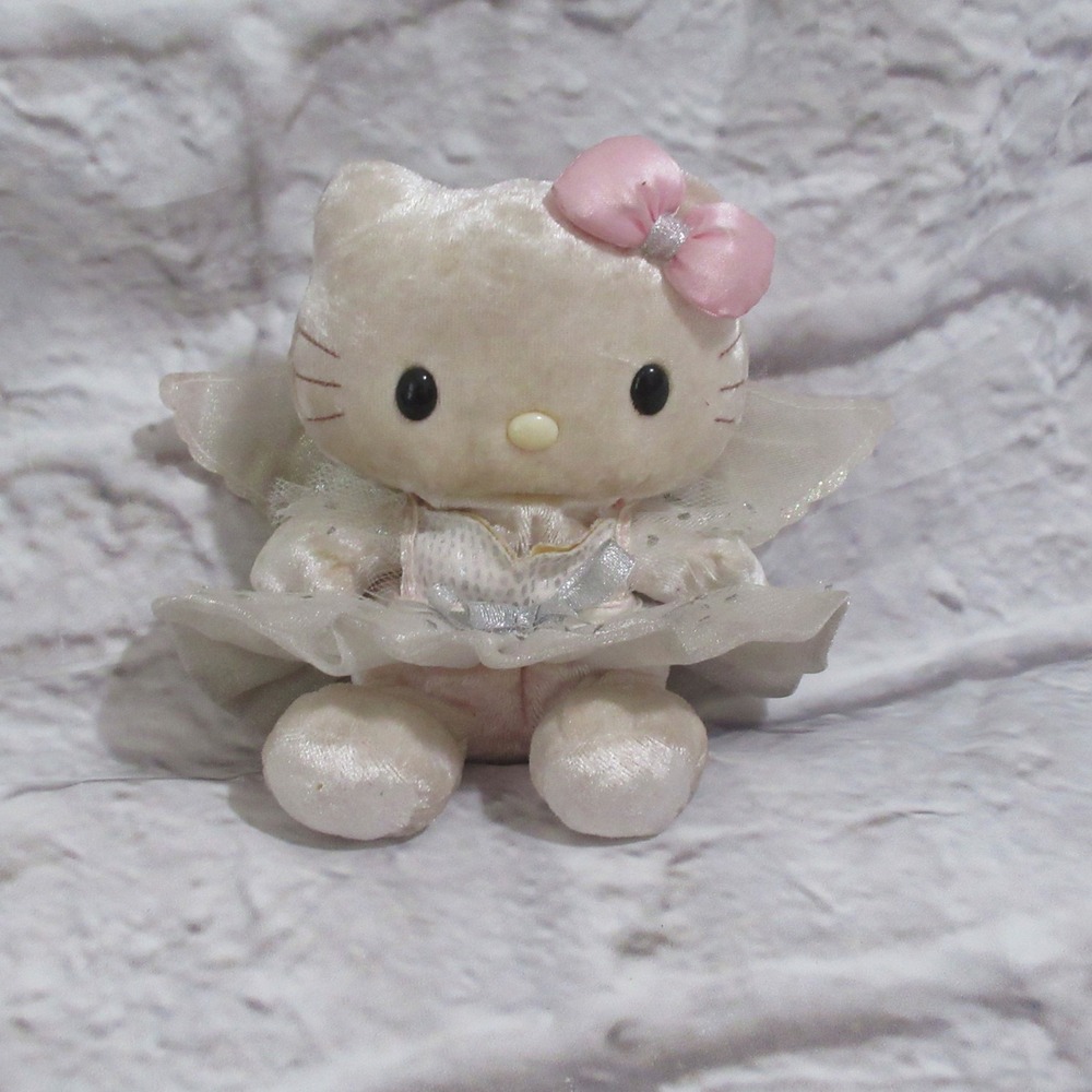 Sanrio Hello Kitty Plush Nakajima vintage 8 in Cream Fairy Ballerina Tutu Wings